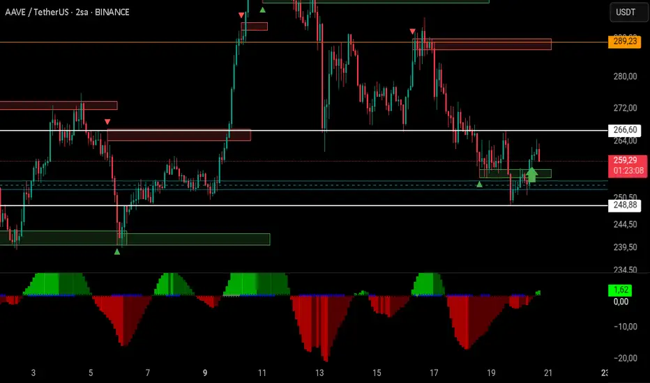 AAVE.P 245 USDT STOPLU LONG İŞLEM HEDEF 300-310USDT BÖLGESİ fikir